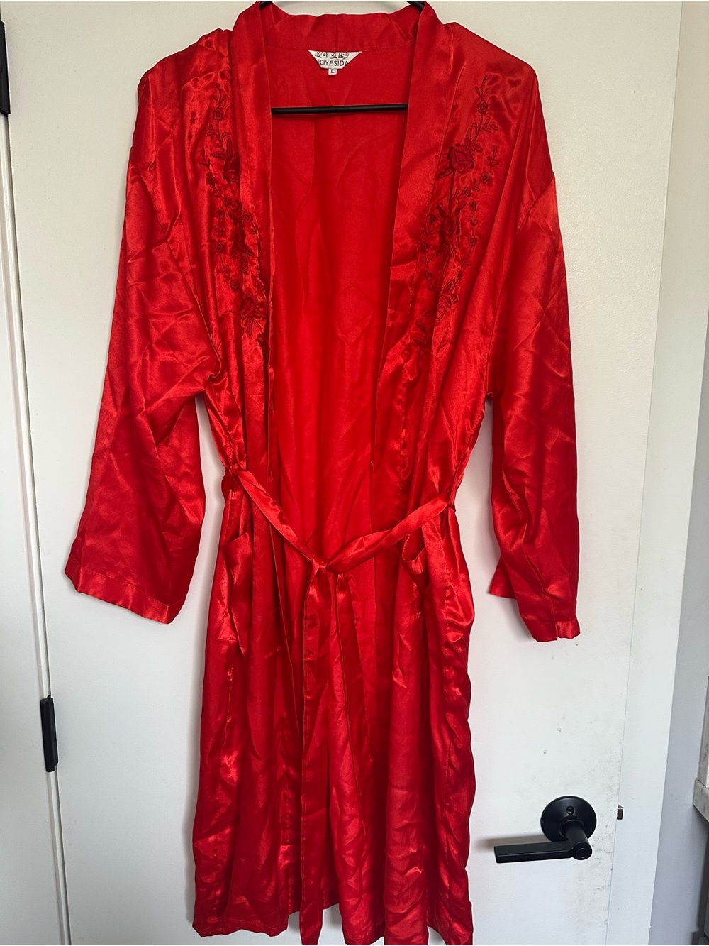 Women's Satin Robe - Red